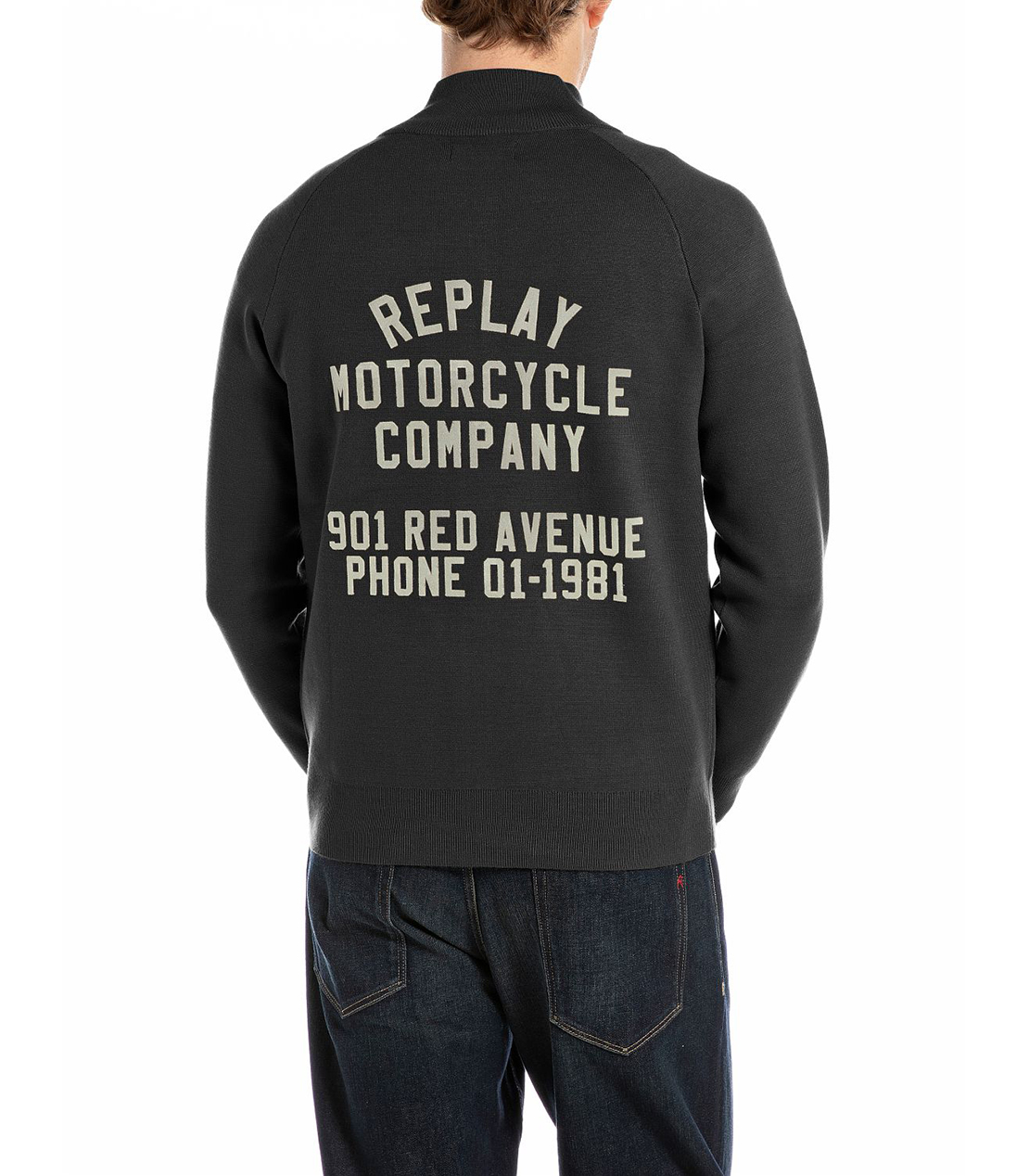 MOTERCYCLE フルジップニットジャケット 詳細画像 ブラック 2